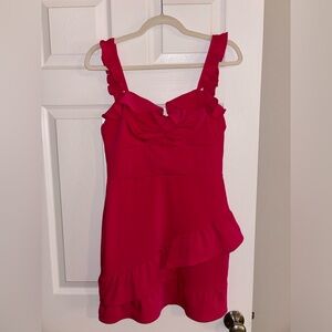 Lovers and Friends Pink Ruffle Cocktail Dress